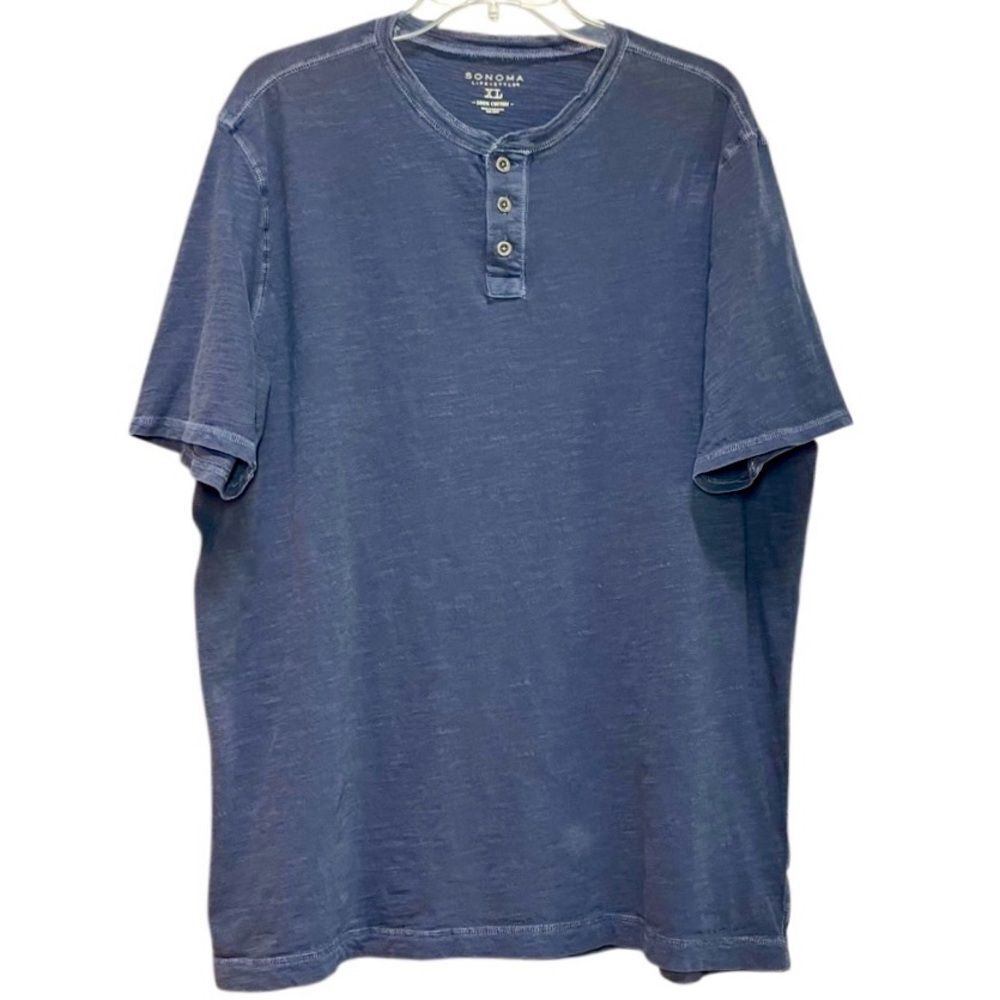 Sonoma Short Sleeve Henley in Blue Men’s XL